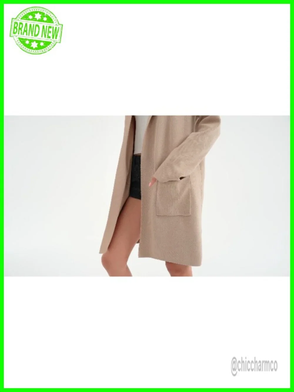 Long Open Front Cardigan Sweater with Pockets Lightweight Knit Coatigan